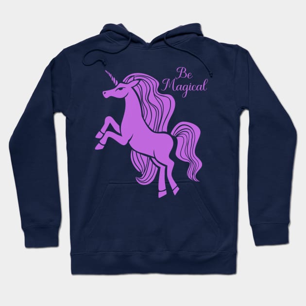 Cute Purple Unicorn Silhouette - Be Magical Hoodie by Animal Specials